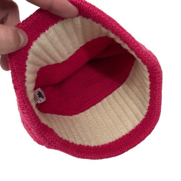 Smiley‎ Beanie 100% Wool Cap Pink Sock Hat Mountain Outdoor - Picture 6 of 7